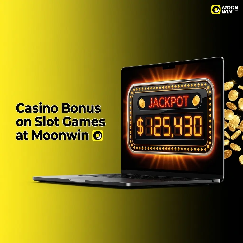 Moonwin casino bonus offer showing slot game promotions with 100% and 125% deposit match tiers for Australian players
