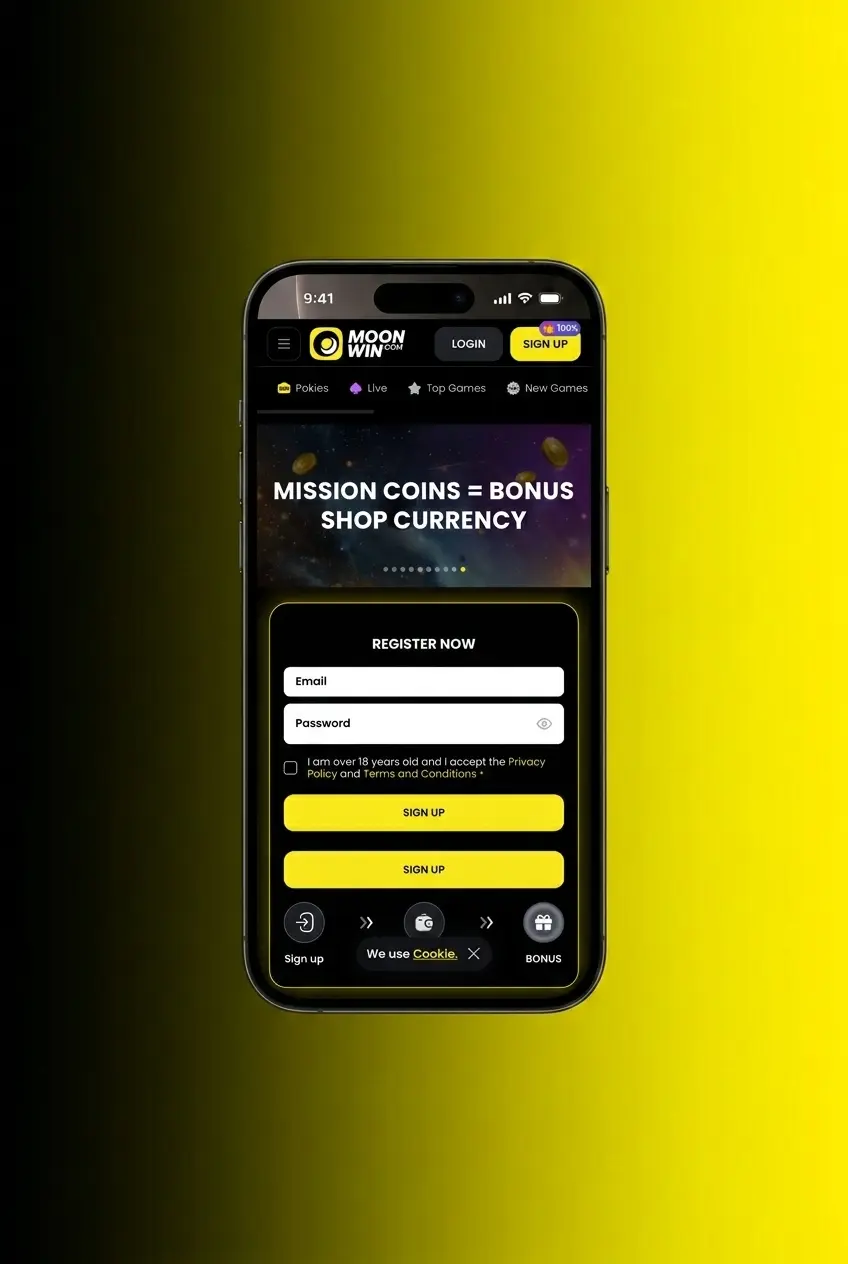 Step-by-step guide to claiming Moonwin bonuses in Australia, showing registration, deposit, promo code, and activation steps
