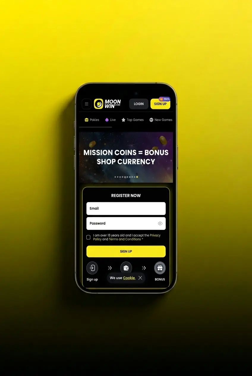 Moonwin cricket betting registration steps guide showing five steps to start placing bets on the platform