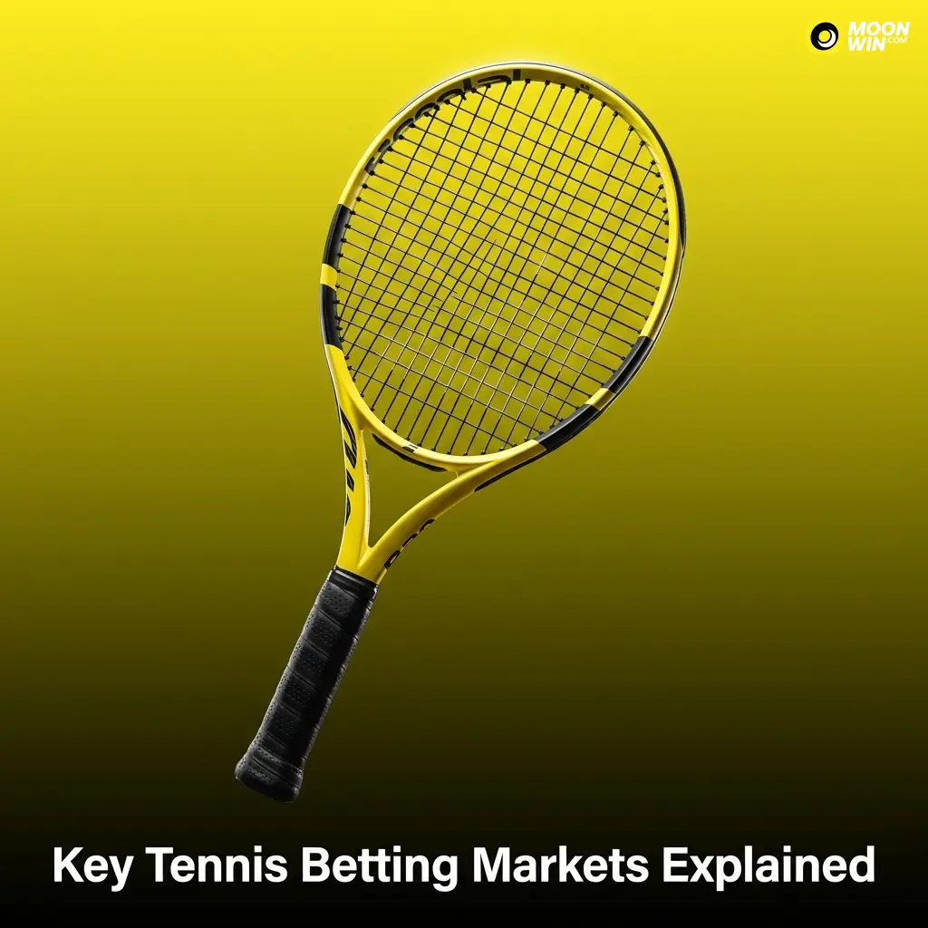 Tennis betting markets chart showing match winner, set betting, handicap, and over/under options for ATP, WTA events