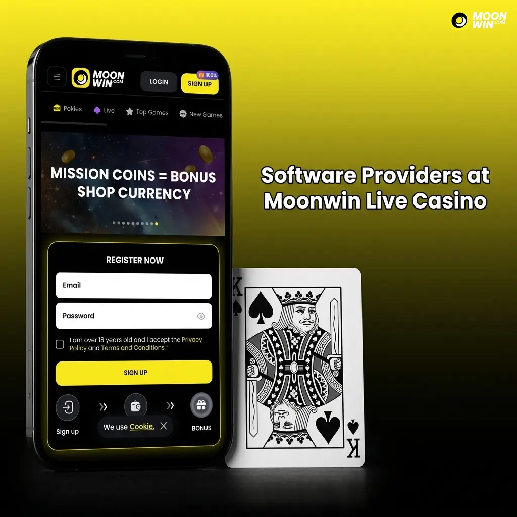 Moonwin live casino software providers including Evolution, Pragmatic Play, Ezugi, Playtech, and SA Gaming
